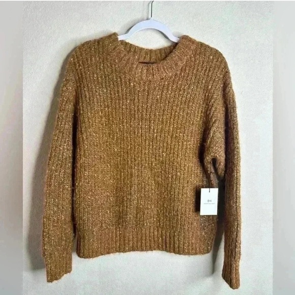 Something Navy Brown Long Sleeve cozy sweater 
size Medium - Picture 1 of 5